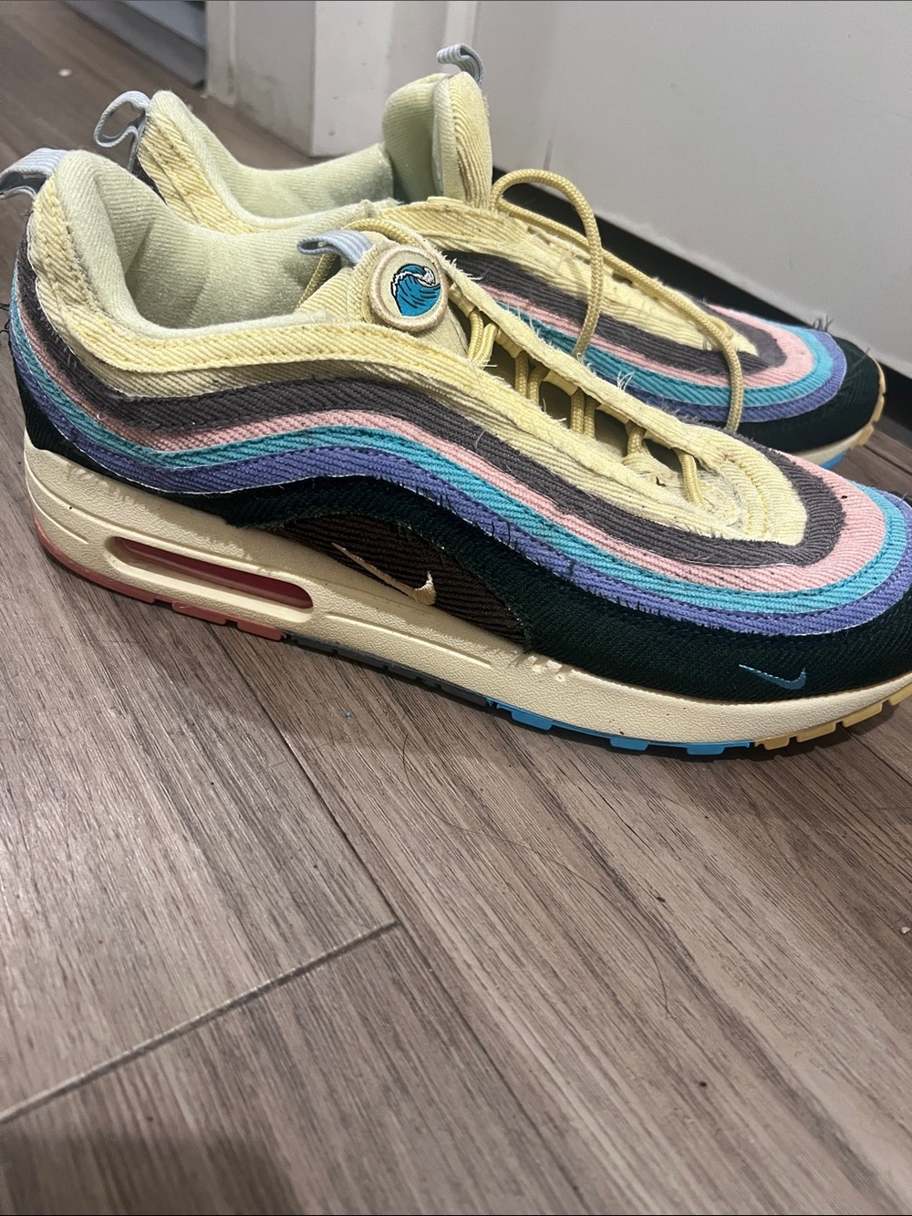 Nike Women's Multicolor Layered Corduroy Sneaker - Yellow Pink Blue Green